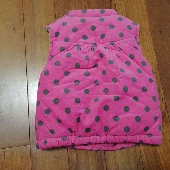 Carters Pink Polka Dot Corduroy Vest - Picture 3 of 4
